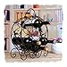 Elegant Espresso Brown Leaf Décor Metal 7 Bottle Organizer Wine Rack by MyGift