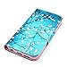 S6 Edge Case, S6 Edge Flip Case, Tradekmk(TM) Stylish Slim PU Leather Wallet Shell Flip Case Cover[Little Flowers Blue Skin Design] For Samsung Galaxy S6 Edge [+Stylus+Screen Protector+Cleaning Cloth]