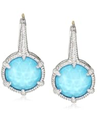Judith Ripka "Eclipse" Silver Small Eclipse Blue Earrings