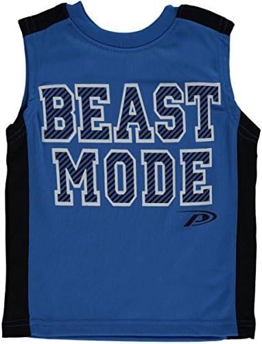 Pro Player Little Boys' "Beast Mode" Sleeveless Performance T-Shirt - blue, 7