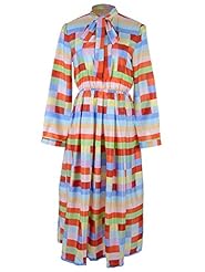 3/4 Sleeves  Ankle Length  Dress With a Bow(s)