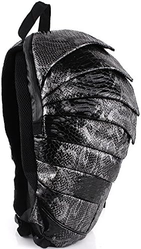 Tinksky® Creative Punk Beetle Snakeskin Grain Waterproof Backpack Shoulders Bag (Black)