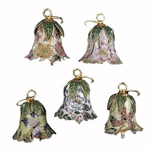 #!Cheap Beautiful Cloisonne Floral Bell Ornaments By Kurt Adler