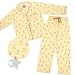  : Yoga Print Yellow Flannel Pajamas for Women