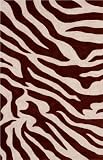 Hand Tufted Carpet Area Rug Zebra Stripe BROWN 3x5