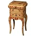 EXP Handmade 31" Antique-Style Red & White Wood Accent / End Table With Red & Gold Butterflies