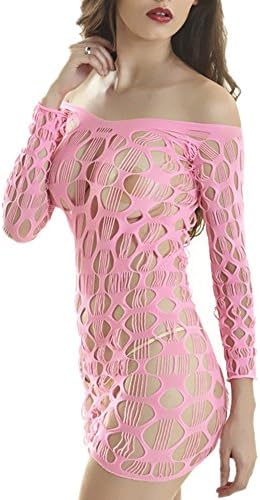 Hollow pink long-sleeved dress underwear Midnight charm pajamas