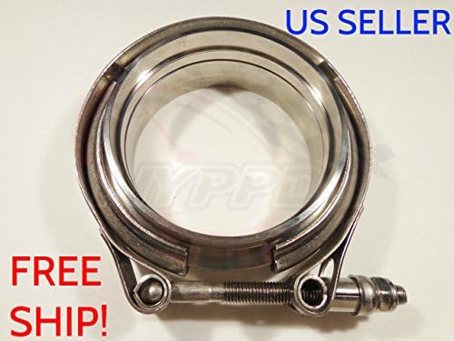 NYPPD Complete 3.5" SS V Band Clamp w/ SS 304 Flange Male/Female (Turbo Part) 3 1/2 in
