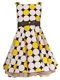 On Sale! New Classy Yellow Black Large Dotted Sun Dress ~ Sz 5 Remaining