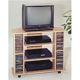 IMAGE OF Entertainment Tv Stand with Cd Rack in Natural Finish ADS5056-na
