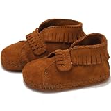 Minnetonka　(ミネトンカ)　ベルクロ　フロント　ストラップ　ブーツ 赤ちゃんベビーVelcro Front Strap Bootie infant BABY 1120 1122 (サイズ６(ソール長さ/約15.0cm), 1122/ブラウン)