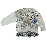 【H28年春物】 SCOLAR(スカラ) ミニ裏毛+布帛裾格子フリルトレーナー 120cm/オートミール NO.CH-16SP-SC06