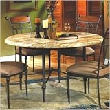 IMAGE OF Pacific Crest Glass Top Dining Table Base Finish: Rustic Silver, Table Style: 55