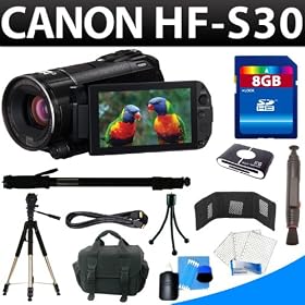 Canon Vixia Hf-s30 Hfs30 32gb Internal Flash Memory Camcorder + 8gb Camorder Accessory Kit