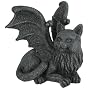 Winged Cat Gargoyle Computer Topper Shelf Sitter