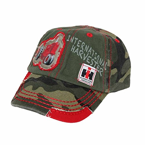 IH Infant Distressed Camo Cap with Red on corner of Bill