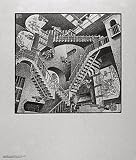 Relativity by M.C. Escher - 25 5/8 x 21 3/4 inches - Fine Art Print / Poster