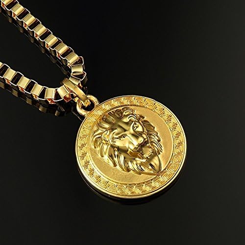 Winter MEN'S FASHION 14K FASHION Lion Pendant NECKLACE Hip Hop Snake Chain Alloy Hipster Necklace Silver