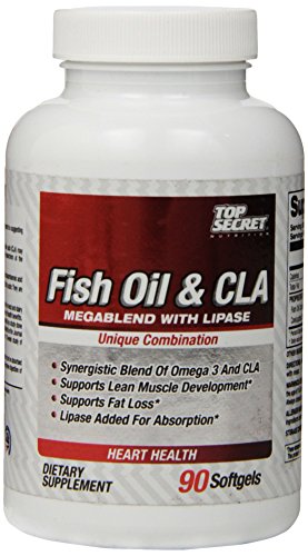 Top Secret Nutrition Fish Oil and Cla with Lipase Soft gels, 90 Count Top Secret Nutrition Fish Oil and Cla with Lipase Soft gels, 90 Count