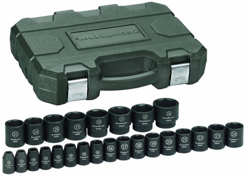 GearWrench 84933 1/2-Inch Drive Impact Socket Set Metric, 25-Piece