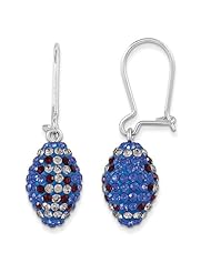Sterling Silver Swarovski Elements Boston Spirit Football Earrings