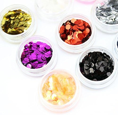 Colorlife 12 Colors Nail Art Big Glitter Spangle Acrylic Uv Gel Nail Art Decoration