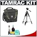 Tamrac 5533 Adventure 3 Camera Bag Case (Black/Camo) + Tripod + Accessory Kit for Canon EOS 7D, 5D Mark II III, 60D, Rebel T3, T3i, Nikon D3100, D3200, D5100, D7000, D800, A35, A55, A57, A65, A77 Digital SLR Cameras