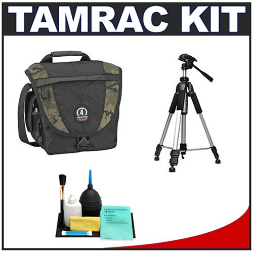 Tamrac 5533 Adventure 3 Camera Bag (Camo) + Tripod + Accessory Kit for Canon Rebel XSi, XS, T1i, XTi, 40D, 50D, Nikon D40, D60, D5000, D90, D300, D700, Olympus Evolt E-30, E-450, E-520, E-620, and Sony Alpha A200, A300, A350, A700 Digital SLR Cameras