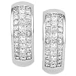 One of a Kind 1-1/2ctw Invisible-Set Princess Earrings in 18kt White Gold