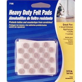 Waxman 4719595N Self-Stick Round Felt Pads, Oatmeal, 3/8-Inch