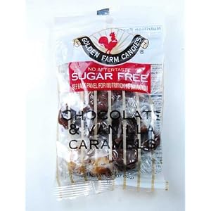 Golden Farm Candies, Sugar Free Chewables Caramels, Vanilla Chocolate - 3.25 Oz Pack -... by Golden Farm