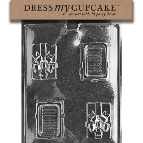 Dress My Cupcake DMCD029 Chocolate Candy Mold, Small Box with Bow