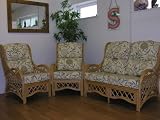 Cane Conservatory Furniture CUSHIONS ONLY full suite , Bamboo Natural, CHOICE OF FABRICS