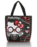 Loungefly Hello Kitty Red Glasses Tote (Grey/Multicolor)