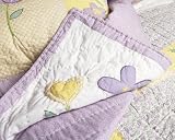 Pem America Patch Of Flowers Twin 2-Piece Quilt Set, Yellow