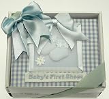 Beautiful 'Baby's First Shoes' Boy's Keepsake Box Christening Gift - A