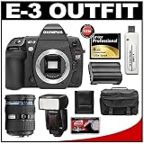 Olympus E-3 Digital SLR Camera with Olympus 12-60mm Zuiko Digital ED f/2.8-4.0 SWD Zoom Lens + Olympus FL-50R TTL Electronic Flash + 4GB Lexar CF Memory Card + BLM-1 Battery + Case + Cameta Bonus Accessory Kit