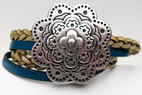 Leather Wrap Bracelet with Concho Focal