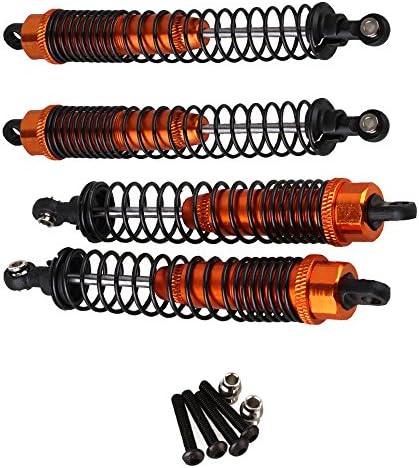 Mxfans Orange Aluminum AX31014 AX31013 Front &amp; Rear Shock Absorber Upgrade Parts for AXIAL YETI ROCK RACER 90026 RC1:10 Rock Crawler Pack of 2