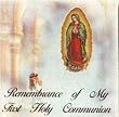 100 First Communion Mini Remembrances Cards in English - Girl and Guadalupe, 1.5" x 2.5"
