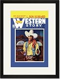 Black Framed/Matted Print 17x23, Western Story Magazine: Hot Lead Payoff