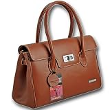 redolz Design Handtasche A20111 echt Leder, Braun, Bronze edition