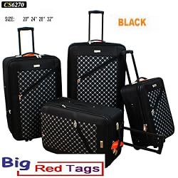CS6270 BLACK CHARLIE SPORT 4PCS TRAVEL LUGGAGE SET
