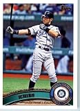 2011 Topps Baseball Card # 385 Ichiro Suzuki - Seattle Mariners - MLB Trading Card (Series 2) in a Protective Screwdown Case