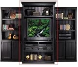 Black Extra Wide Open Bookcase Kathy Ireland Southampton Onyx Collection by Martin Furniture - IMSO4