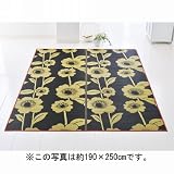 国産い草紋織りラグ フルール 裏貼りなし＊約190×190CM <strong>ブラ</strong>