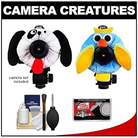 Camera Creatures Dapper Dog and Outrageous Owl Portrait Posing Prop with Cleaning Accessory Kit