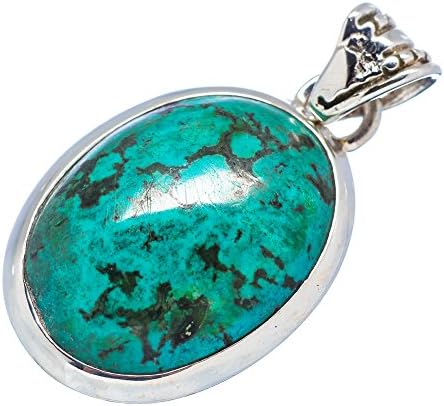 Ana Silver Co Chrysocolla 925 Sterling Silver Pendant 1 1/4" (Unique Handcrafted Artisan Jewelry) PD469257