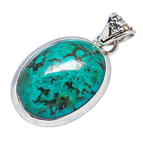 Ana Silver Co Chrysocolla 925 Sterling Silver Pendant 1 1/4" (Unique Handcrafted Artisan Jewelry) PD469257