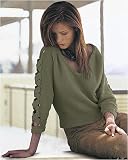 Buy Cheap   Together Lattice sleeve sweater|